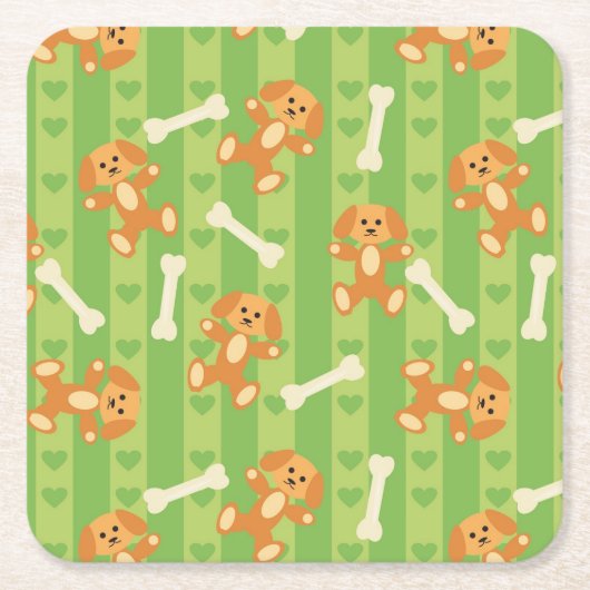 achtergrond met honden en botten kartonnen onderzetters (Voorkant)