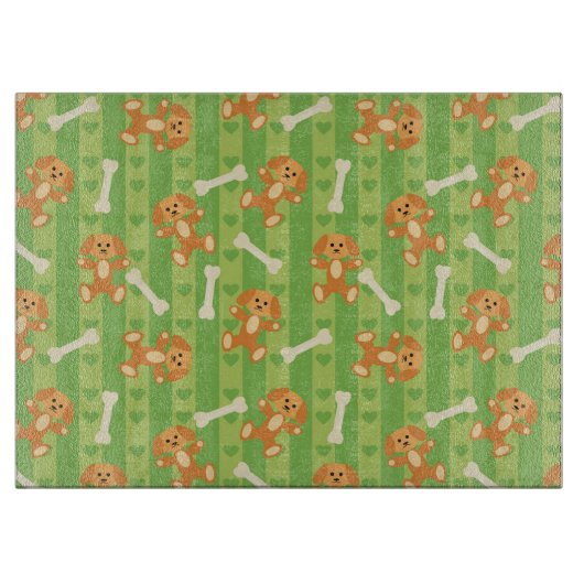 achtergrond met honden en botten snijplank (Voorkant)