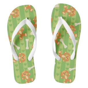 achtergrond met honden en botten teenslippers