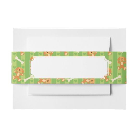 achtergrond met honden en botten uitnodigingen wikkel (Voorkant Voorbeeld)