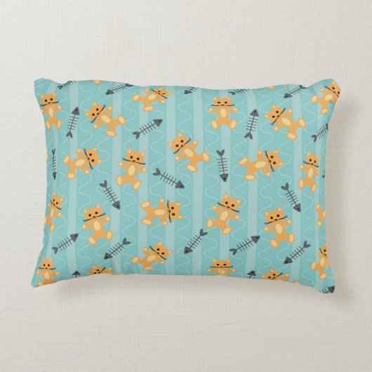 achtergrond met katten decoratief kussen (Achterkant)