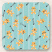 achtergrond met katten drankjes onderzetter (Voorkant)