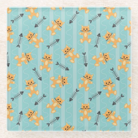 achtergrond met katten glazen onderzetter (Voorkant)