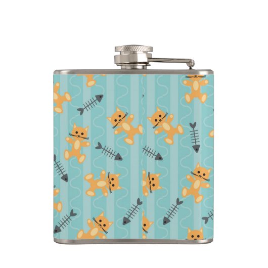 achtergrond met katten heupfles (Achterkant)