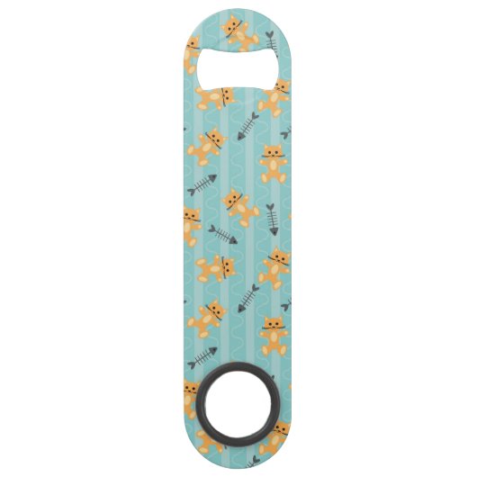 achtergrond met katten speed flessenopener (Achterkant)