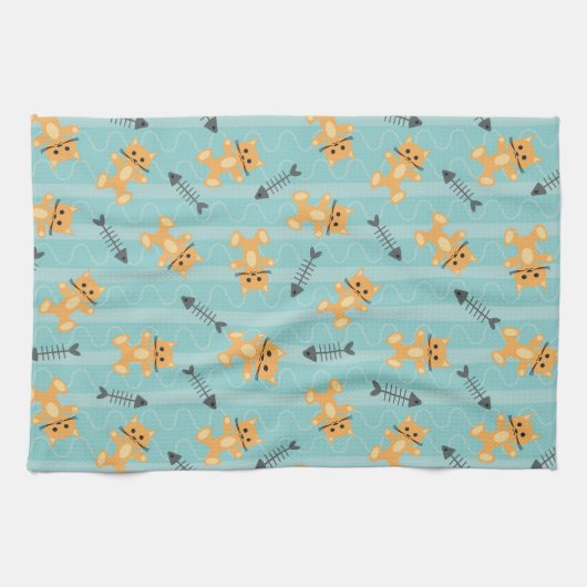 achtergrond met katten theedoek (Horizontaal)