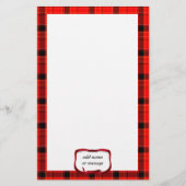 Achtergrond met Kerstmis van Tartan Red Pset Briefpapier (Voorkant)