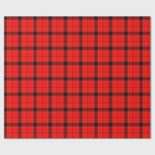 Achtergrond met Kerstmis van Tartan Red Pset Cadeaupapier (Vlak)