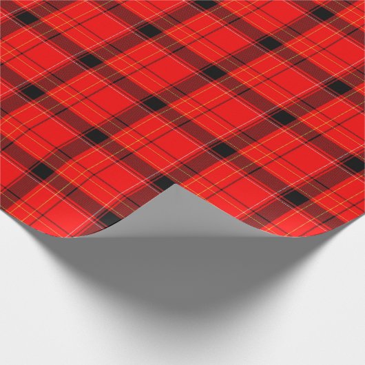 Achtergrond met Kerstmis van Tartan Red Pset Cadeaupapier (Hoek)