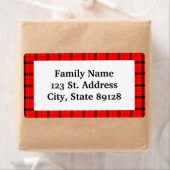 Achtergrond met Kerstmis van Tartan Red Pset Etiket (Insitu)