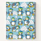 Achtergrond met kleine pinguïns notitieboek (Achterkant)