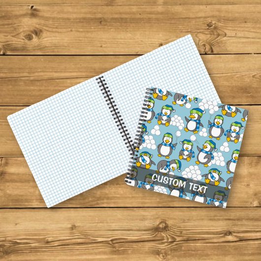 Achtergrond met kleine pinguïns notitieboek