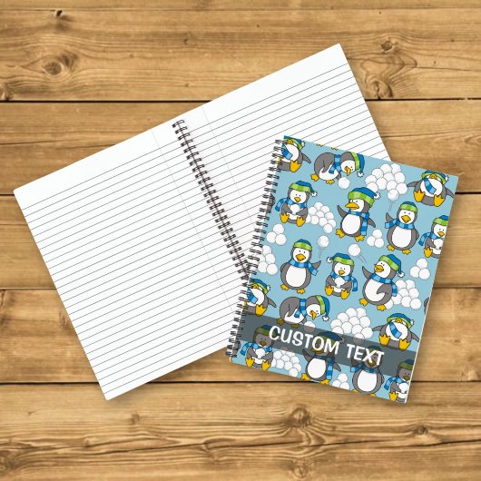 Achtergrond met kleine pinguïns notitieboek