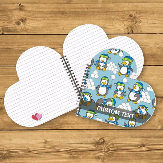 Achtergrond met kleine pinguïns notitieboek