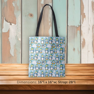 Achtergrond met kleine pinguïns tote bag
