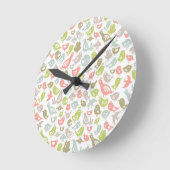 achtergrond met kleurrijk ornament vogels ronde klok (Hoek)