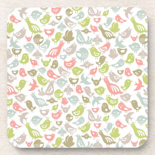 achtergrond met kleurrijke siervogels drankjes onderzetter (Voorkant)