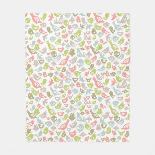 achtergrond met kleurrijke siervogels fleece deken (Voorkant)
