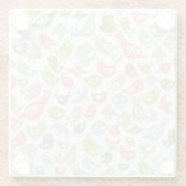 achtergrond met kleurrijke siervogels glazen onderzetter (Achterkant)