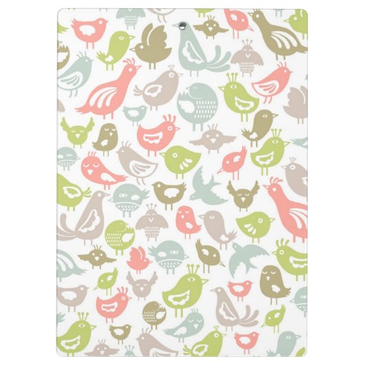 achtergrond met kleurrijke siervogels klembord (Achterkant)