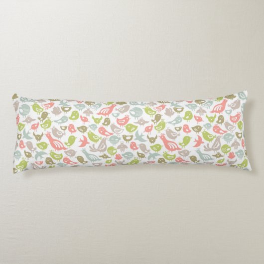 achtergrond met kleurrijke siervogels lichaamskussen (Achterkant)