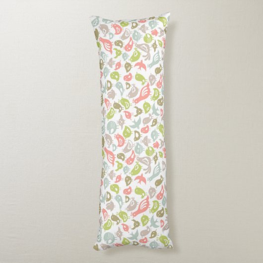 achtergrond met kleurrijke siervogels lichaamskussen (Achterkant (Verticaal))