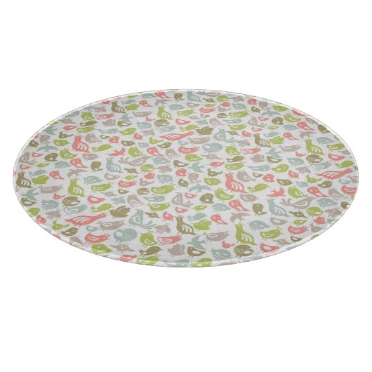 achtergrond met kleurrijke siervogels snijplank (Hoek)