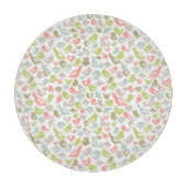 achtergrond met kleurrijke siervogels snijplank (Voorkant)