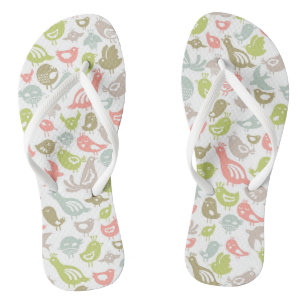 achtergrond met kleurrijke siervogels teenslippers