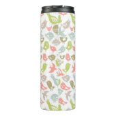 achtergrond met kleurrijke siervogels thermosbeker (Achterkant)