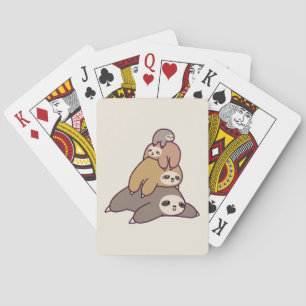 Achtergrond met malse luiaards pokerkaarten
