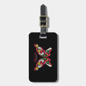 Achtergrond met mooie vlinder. tattoo illust bagagelabel (Voorkant verticaal)
