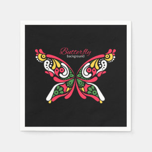 Achtergrond met mooie vlinder. tattoo illust servet
