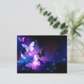 Achtergrond met nachtvliegen aankondigingskaart (Staand voorkant)