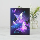 Achtergrond met nachtvliegen advieskaart (Staand voorkant)