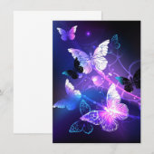 Achtergrond met nachtvliegen advieskaart (Voorkant / Achterkant)