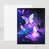 Achtergrond met nachtvliegen advieskaart (Voorkant / Achterkant)