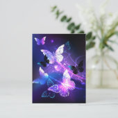 Achtergrond met nachtvliegen advieskaart (Staand voorkant)