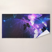 Achtergrond met nachtvliegen badhanddoek (Badhanddoek)