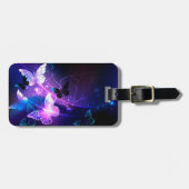 Achtergrond met nachtvliegen bagagelabel (Voorkant horizontaal)