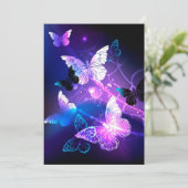 Achtergrond met nachtvliegen bedankkaart (Staand voorkant)