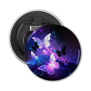 Achtergrond met nachtvliegen button flesopener
