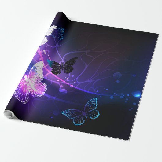 Achtergrond met nachtvliegen cadeaupapier (Uitgerold)