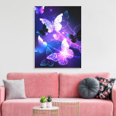 Achtergrond met nachtvliegen canvas afdruk (Insitu (Woonkamer))