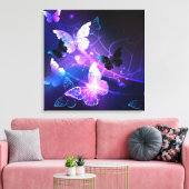 Achtergrond met nachtvliegen canvas afdruk (Insitu (Woonkamer))