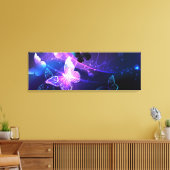 Achtergrond met nachtvliegen canvas afdruk (Insitu (Woonkamer))