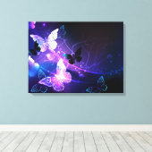 Achtergrond met nachtvliegen canvas afdruk (Insitu (Houten vloer))