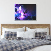 Achtergrond met nachtvliegen canvas afdruk (Insitu (Slaapkamer))