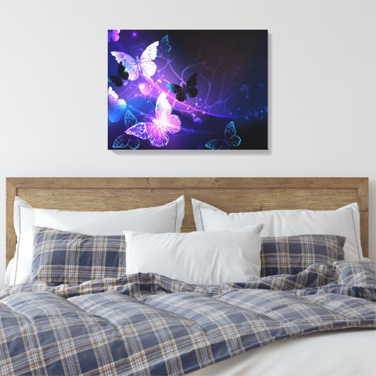 Achtergrond met nachtvliegen canvas afdruk (Insitu (Slaapkamer))