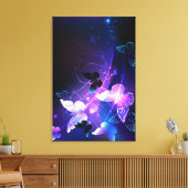 Achtergrond met nachtvliegen canvas afdruk (Insitu (Woonkamer))